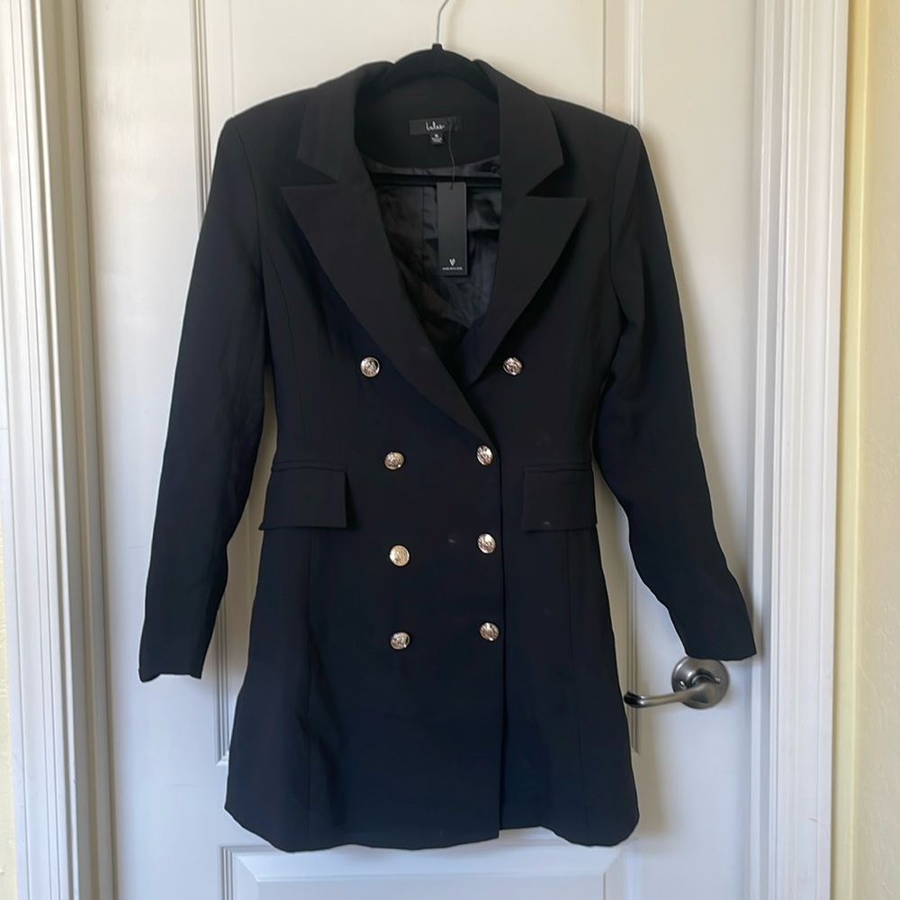 Lulus Black Dress Coat Blazer Medium NWT